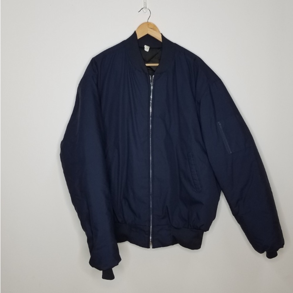 Men's Navy Blue Military Flight Bomber Jacket